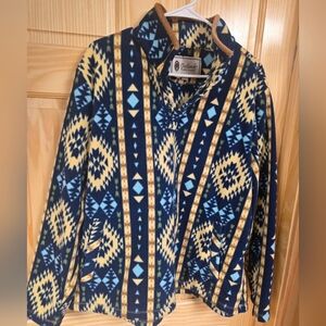 Outback Navy and Yellow Geometric Women's Jacket